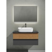 Мебель для ванной с раковиной из санфарфора и столешницей из керамогранита Sancos Delta 100 DL100GR+TT100A1X+CN5021
