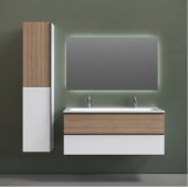 Мебель для ванной Sancos Delta 120 дуб светлый/белая с 2 отверстиями