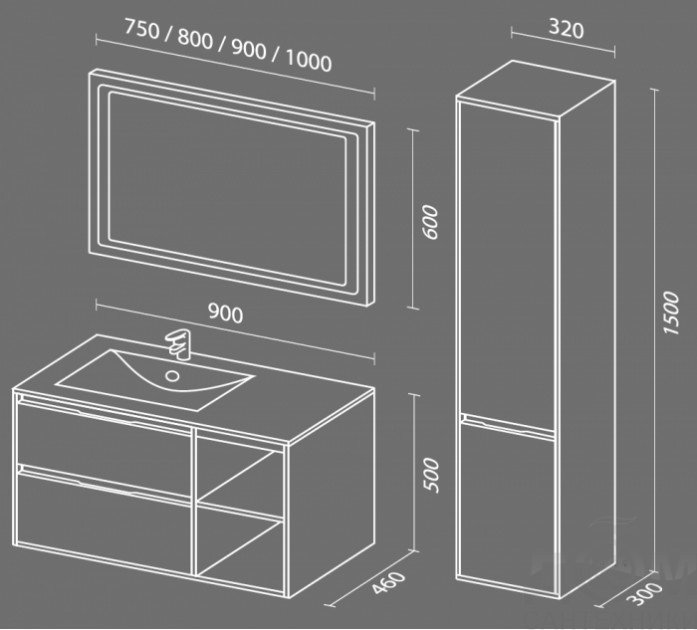 Тумба с раковиной sanvit мэри 4 90 l