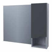 Зеркало со шкафчиком Stella Polar Абигель 80 см серый/цемент