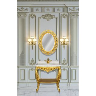 Консоль с раковиной Tessoro Isabella 80 поталь золото