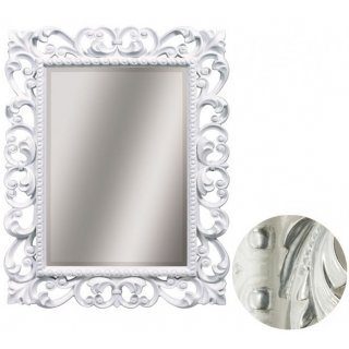 Зеркало прямоугольное Tessoro Isabella TS-2076-750-W/S белый глянец с серебром