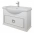 Мебель для ванной подвесная Tessoro Foster 80 белая с патиной серебро