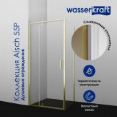 Душевой уголок WasserKRAFT Aisch 55P18 90x100